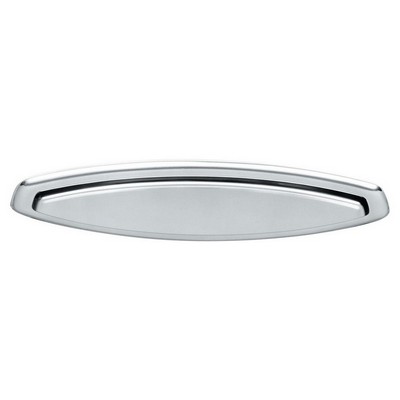 fish plate in 18/10 satin stainless steel with polished edge